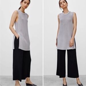 ARITZIA Wilfred Gray long knit top sleeveless sweater tunic dress side slits